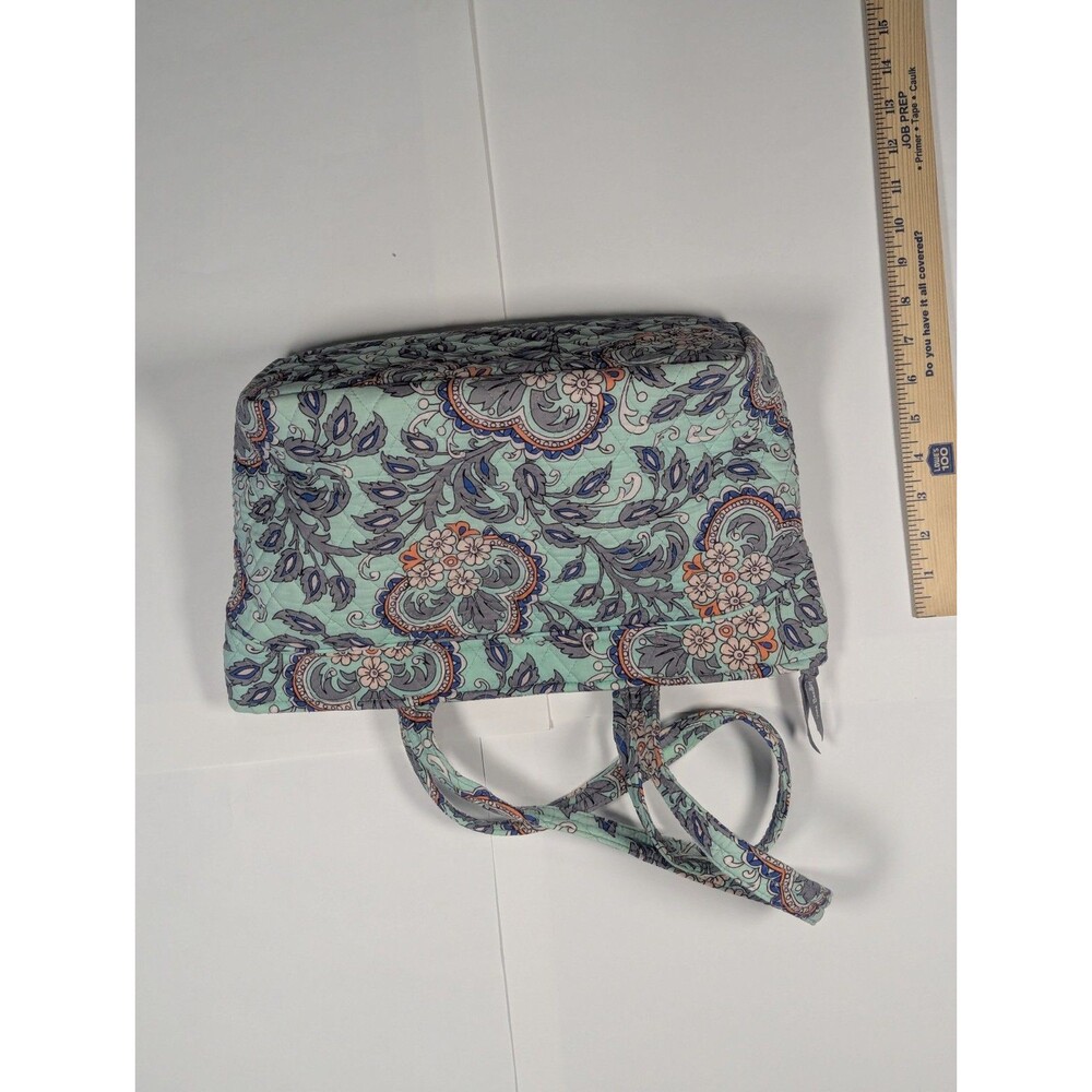 Vera Bradley Tote Bag "Fan Flowers" Mint Green Paisley Print - Picture 8 of 8